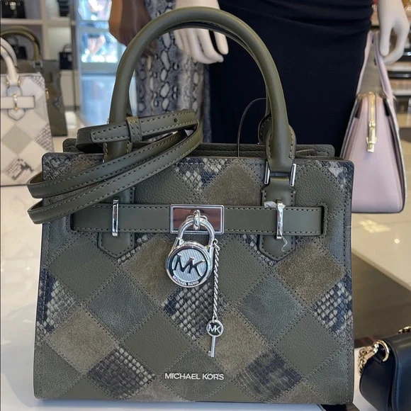 MICHAEL KORS Hamilton Small Patchwork Satchel Crossbody Bag
Olive 
NWT - Picture 11 of 16